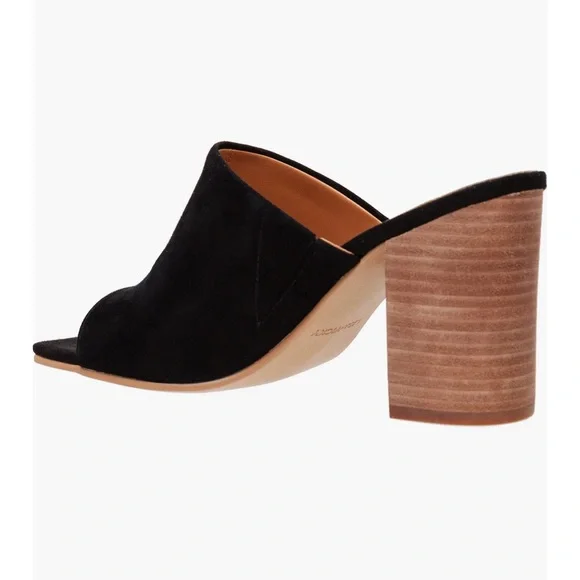 New in Box Nordstrom Block Heel Black Leather Mules size 7 - Picture 9 of 9